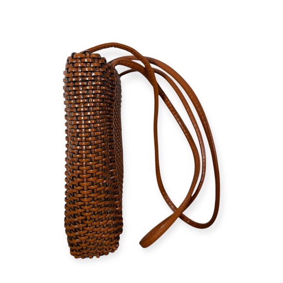 Vintage Nine West Woven Shoulder Bag Brown Leather‎ Trim - Picture 2 of 7